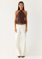 Maddox Scarf Top - Chocolate