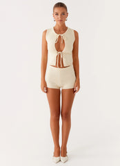 Ownley Sequin Knit Top - Ivory