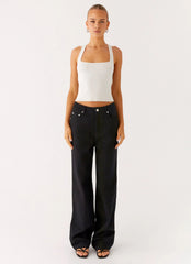 Back Again Straight Leg Denim Jeans - Black