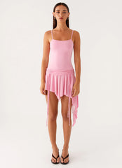 Lino Mini Dress - Baby Pink