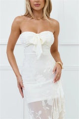 Pretty Moods Only Strapless Maxi Dress White