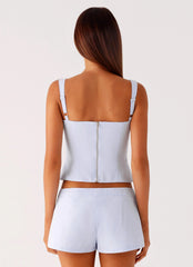 Coastline Bustier Top - Blue