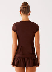 Landon Mini Skort - Chocolate