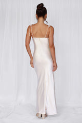 Rose Pink The Penelope Cowl Satin Maxi Dress Pearl