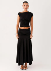 Liana Asymmetrical Top - Black