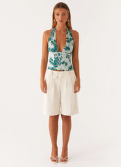 Lets Pretend Halterneck Top - Cloud Nine Floral