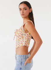 Take Me Away Corset Top - Garden Party