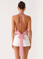 Sweet Skies Halter Top - Pink