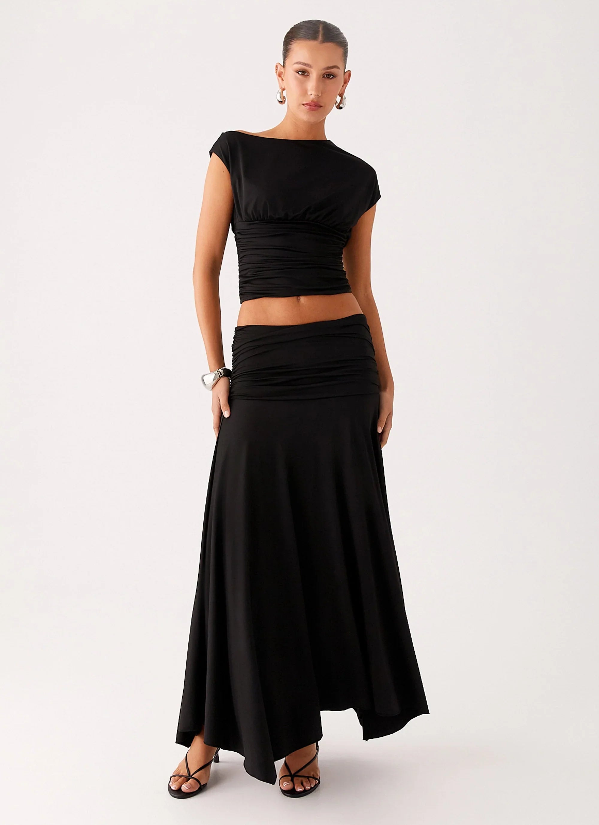 Liana Asymmetrical Top - Black