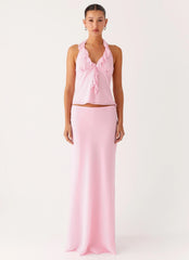 Log In Halter Top - Baby Pink