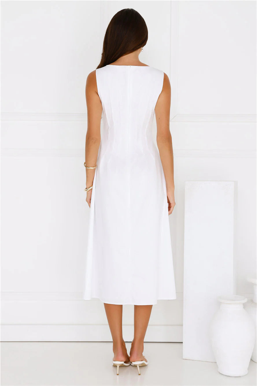 Sun Drenched Days Midi Dress White