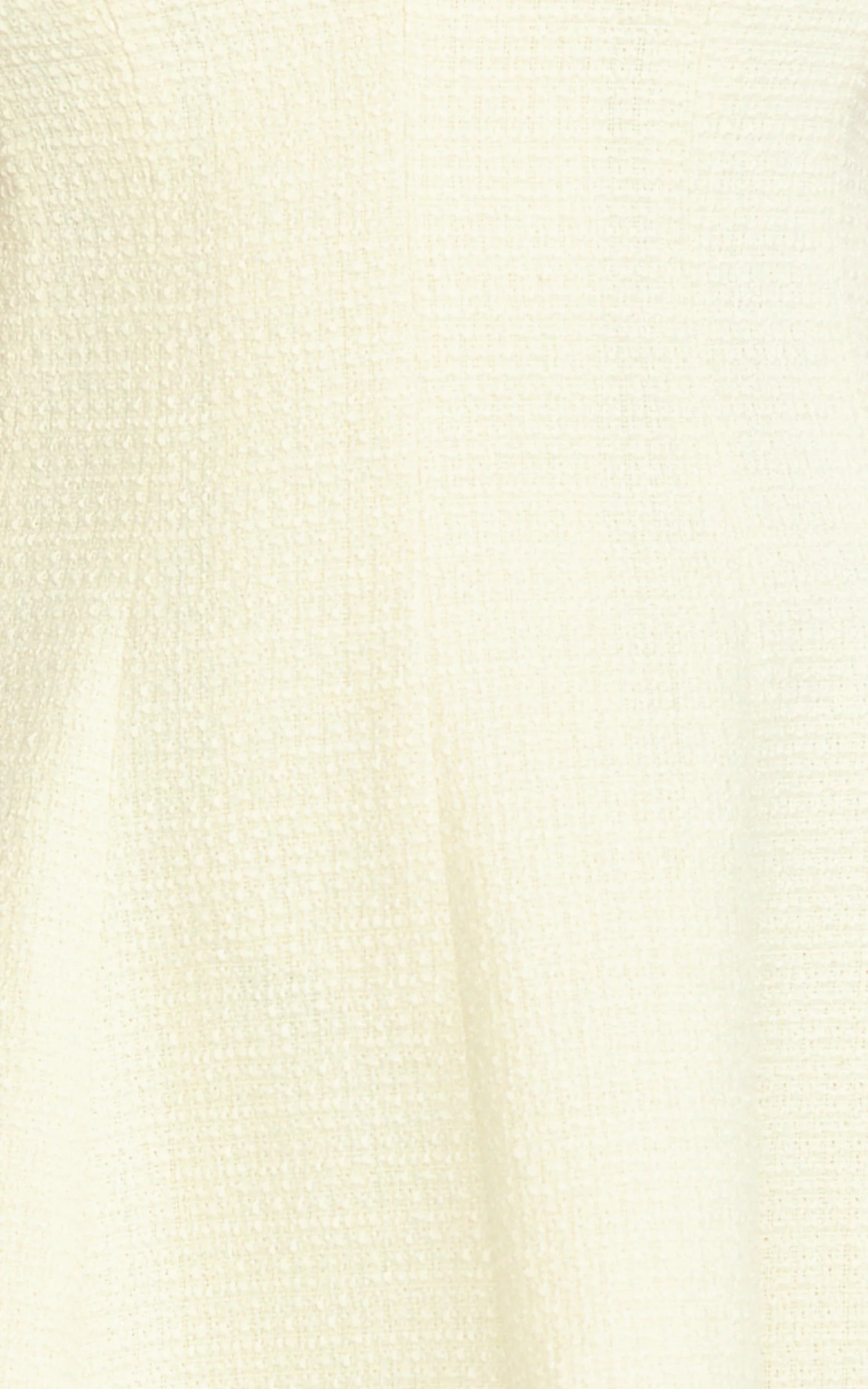 Nelson Mini Dress - Low Cut Boucle Fit & Flare Mini Dress in Cream