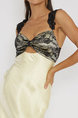 Claribel Lace Bust Maxi Dress Lemon