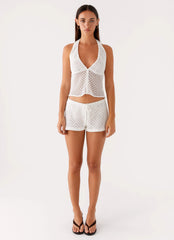 Imaan Halter Top - White