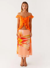 Dylan Off Shoulder Top - Orange