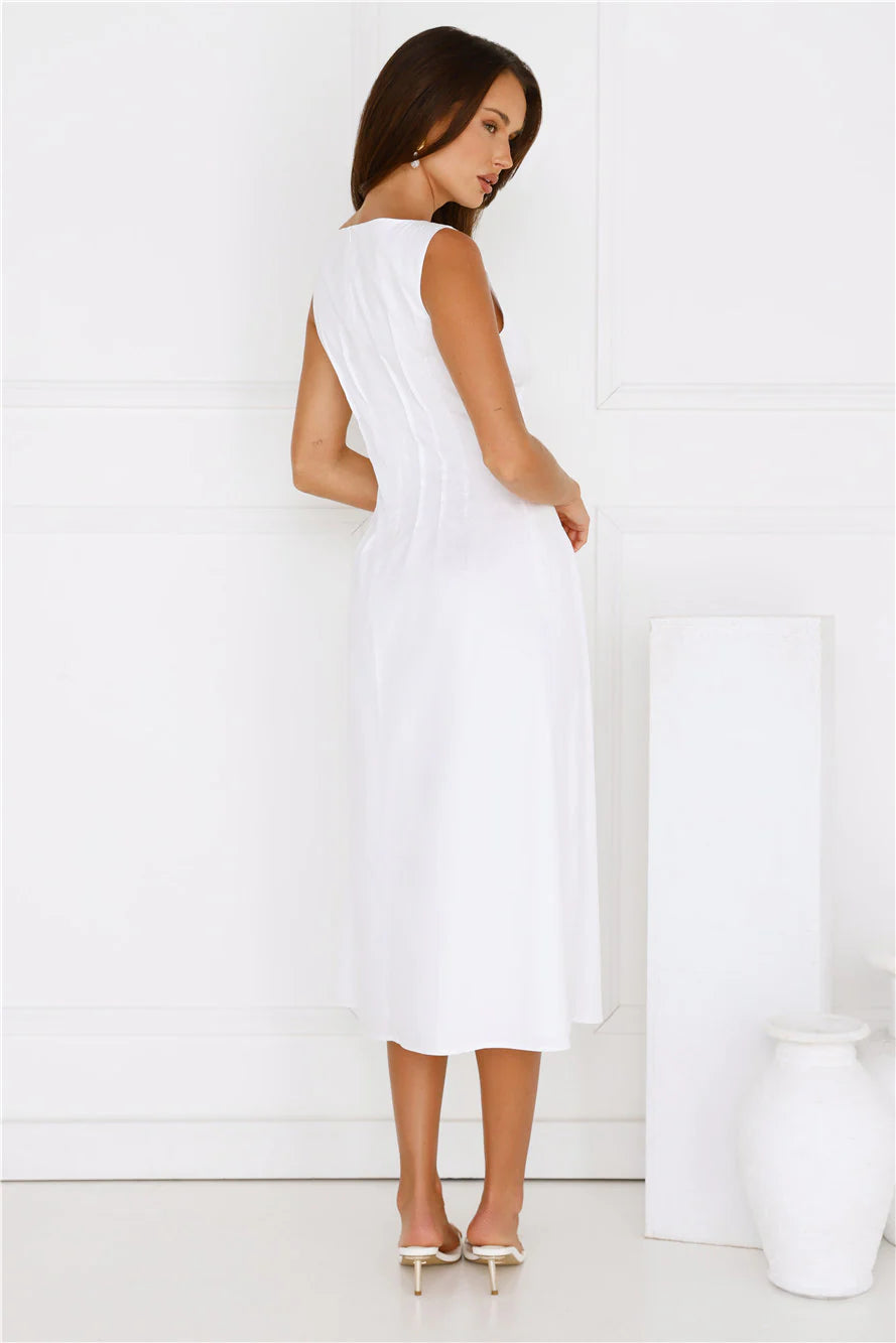 Sun Drenched Days Midi Dress White