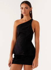 Maysa Denim Top - Black
