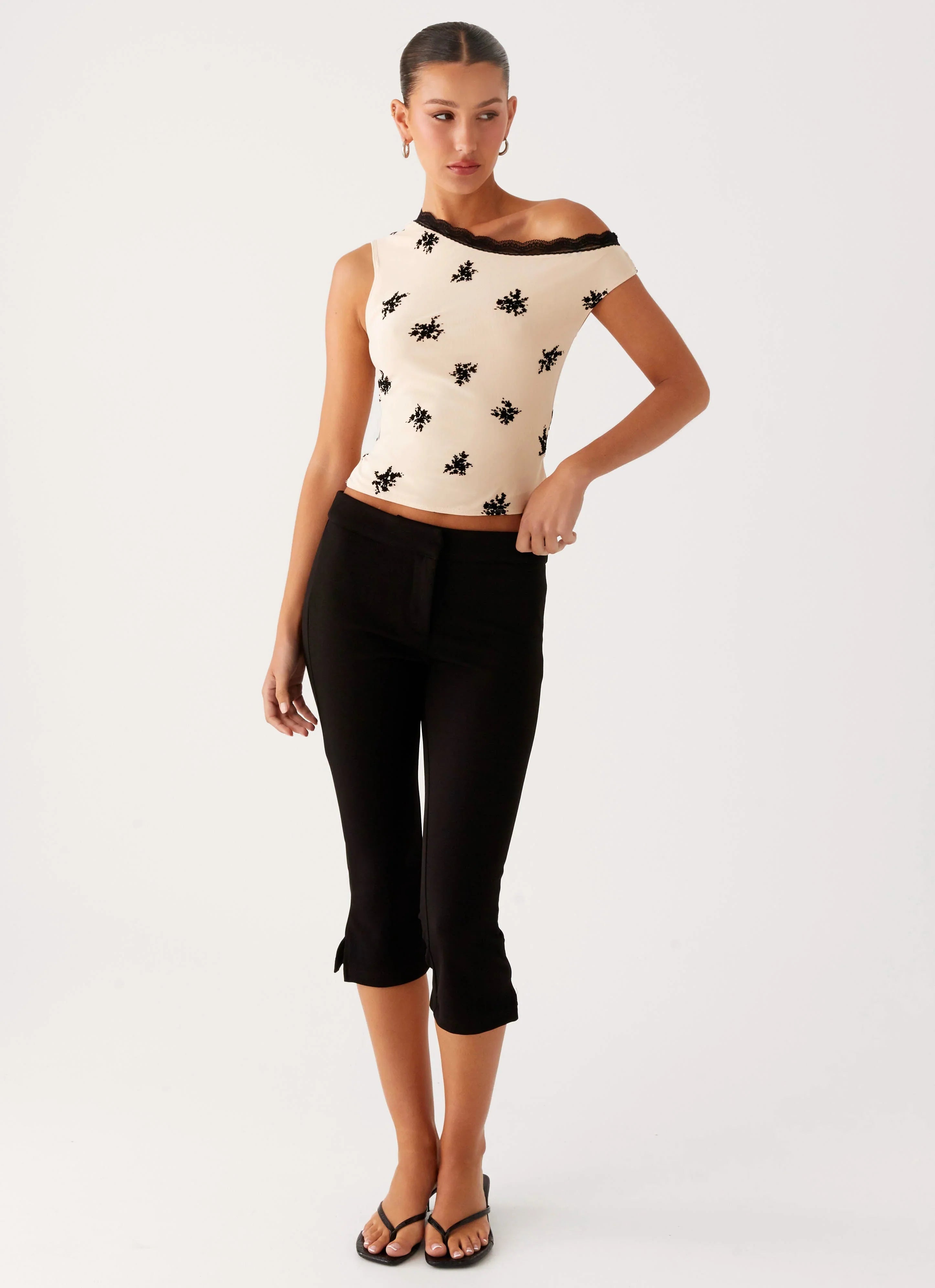 Blind Faith Flock One Shoulder Top - Cream