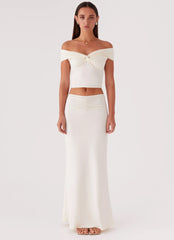 Trixie Twist Off Shoulder Top - Ivory