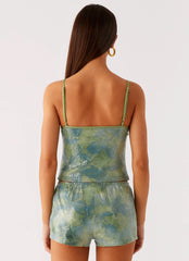 Ajean Sequin Cami Top - Lime Blood