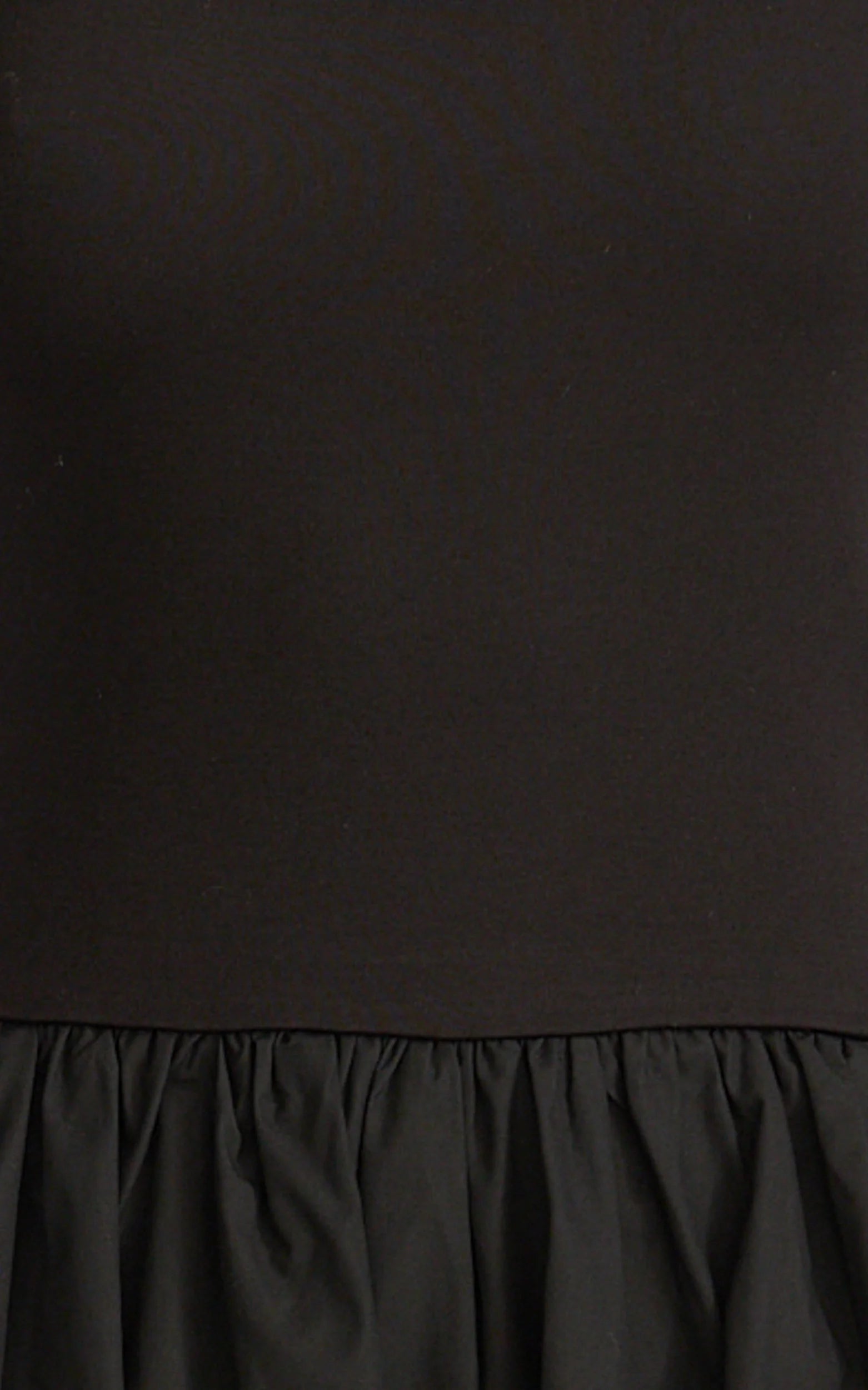 Jhamie Midi Dress - One Shoulder Contrast Skirt Dress in Black
