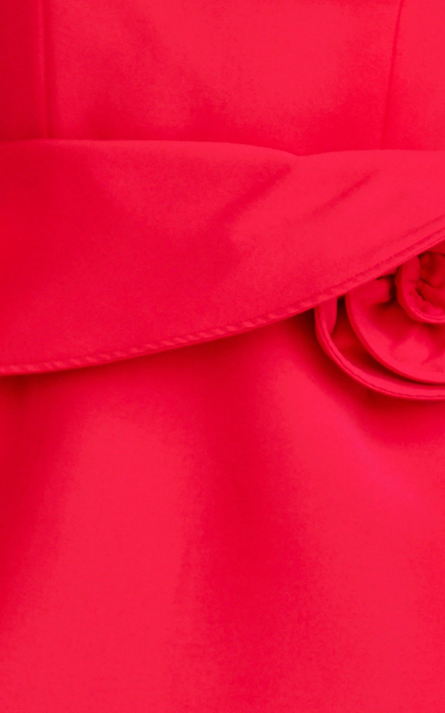 Vivienne Mini Dress - Square Neck Rosette Peplum Dress in Red