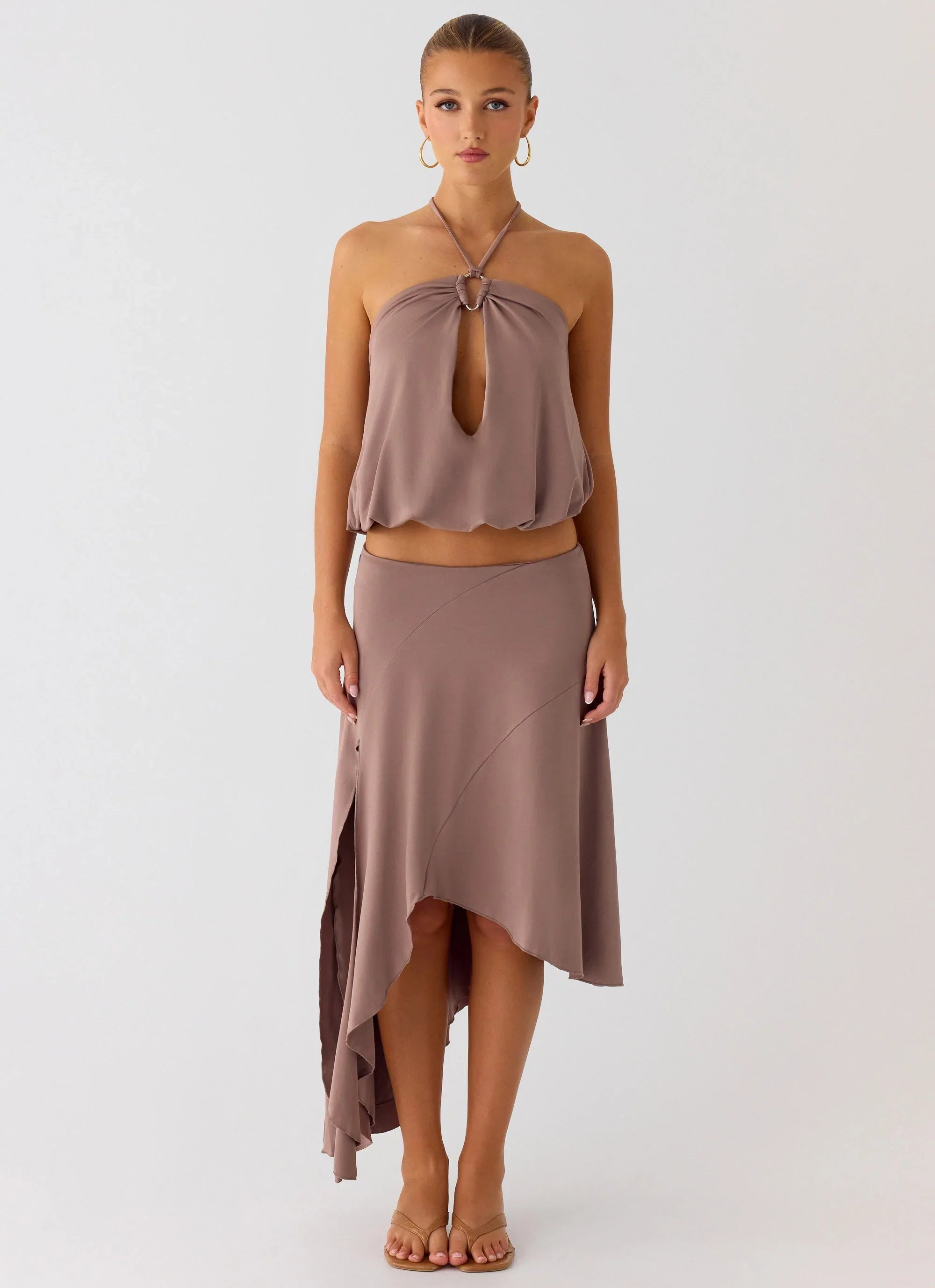 Jisoo Halter Top - Desert Taupe