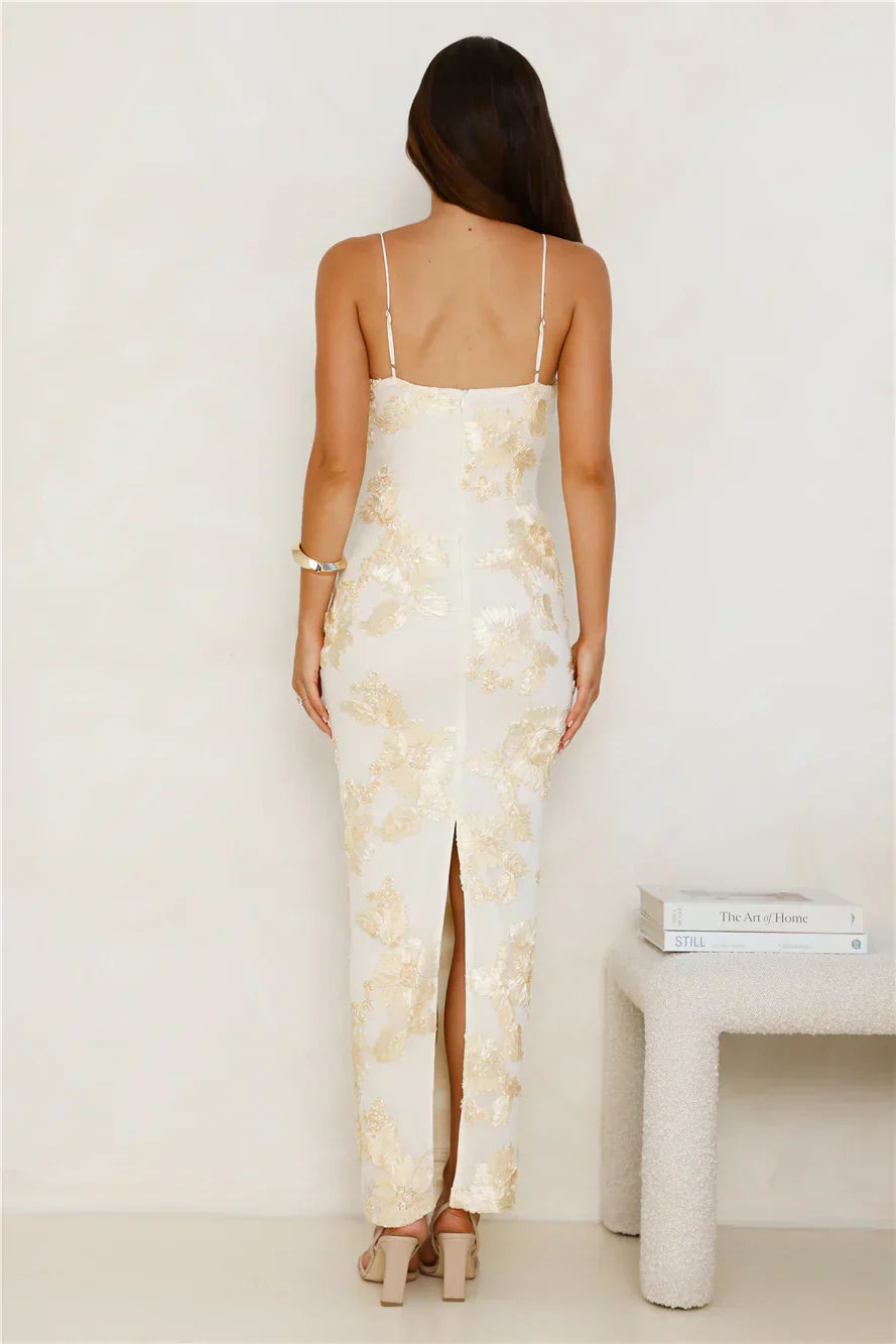 Amber Zest Mesh Maxi Dress Yellow
