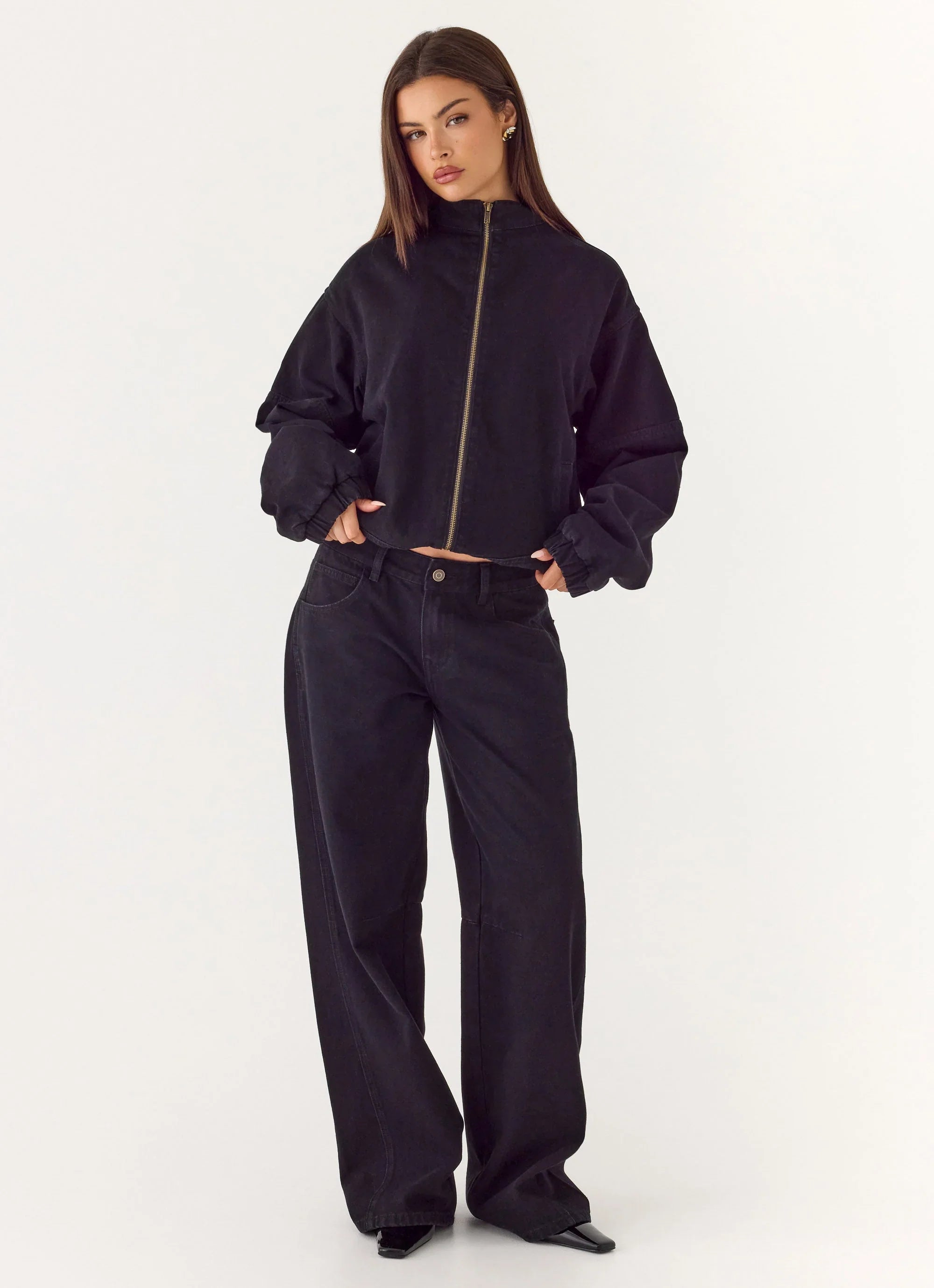 Waylon Low Rise Denim Jeans - Black