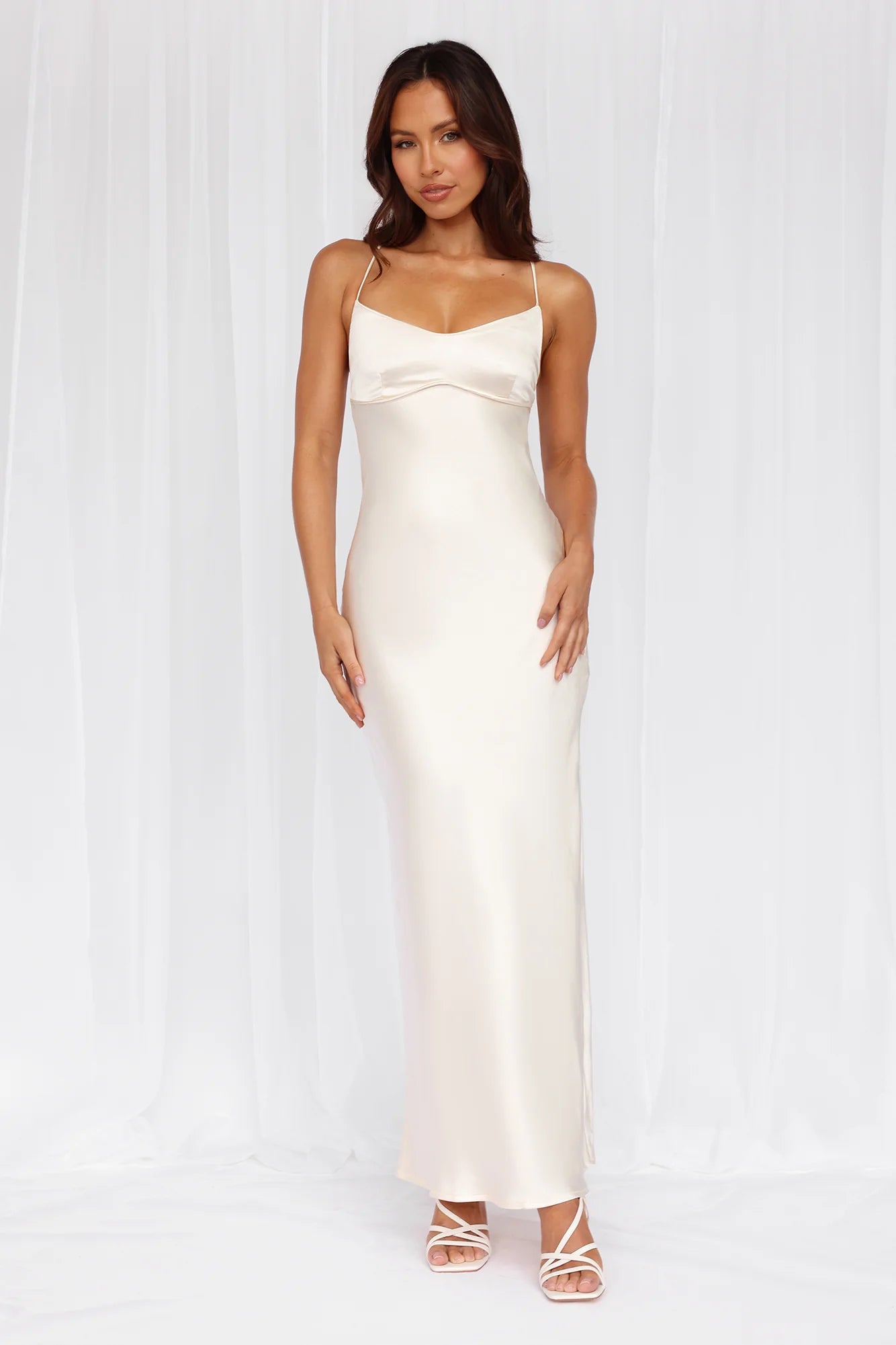 Rose Pink The Samara Satin Maxi Dress Pearl